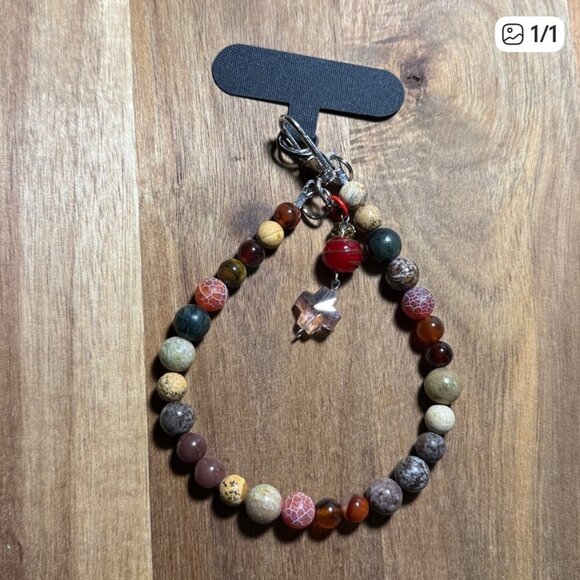 BUNDLE - Real Stone Cell Phone Bracelets/Purse Jewelry WITH ROOTS Edie Grey Bag - Picture 3 of 13